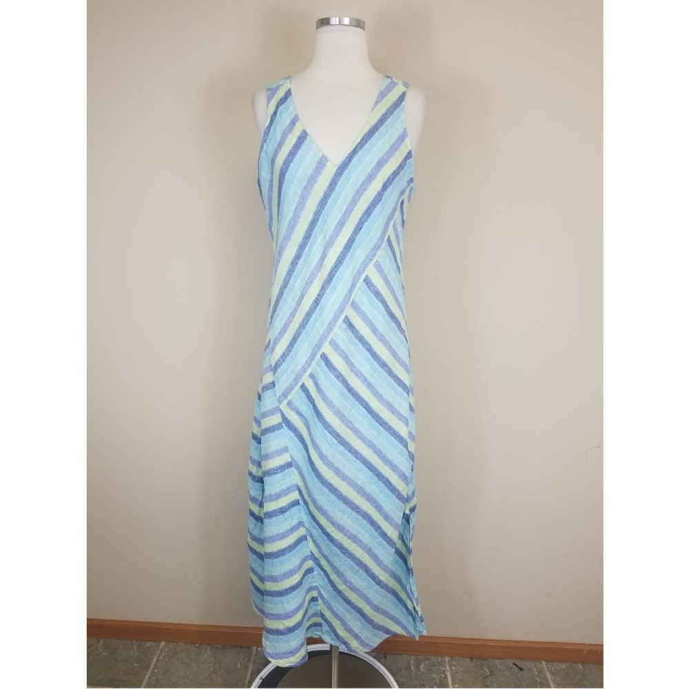 J Jill Love Linen Maxi Dress Striped